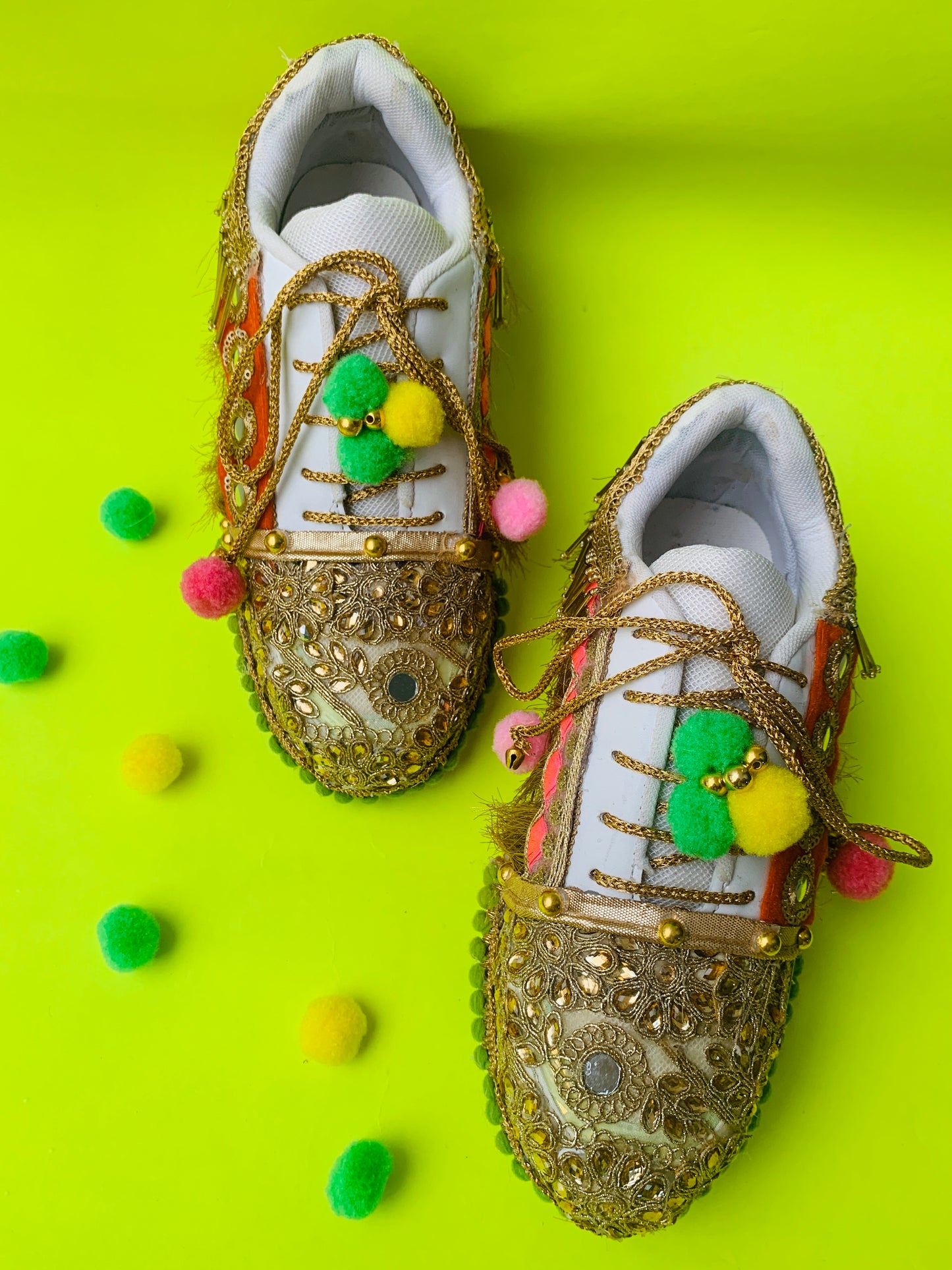 FUNKY N TRENDY boho theme hand work sneakers for brides / bridesmaids/ boho sneakers / bohemian sneakers / boho shoes/ multi colored sneakers/ Navratri collection/ Navratri sneakers
