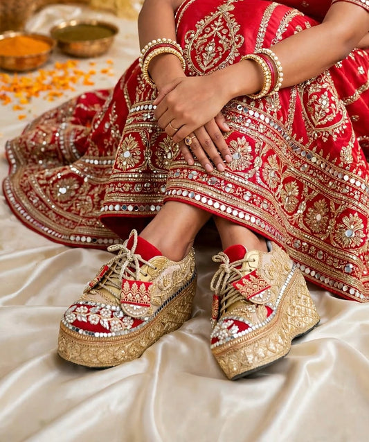 FUNKY N TRENDY bridal sneakers - wedge sneakers heeled sneakers
