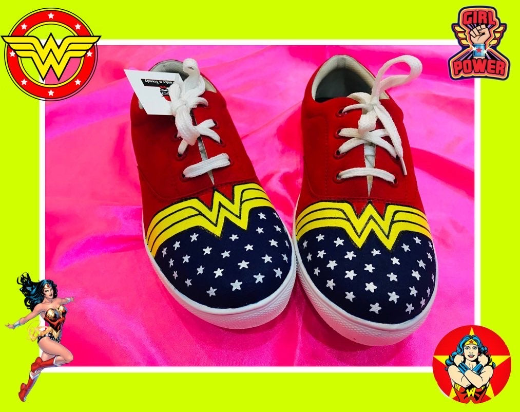 Funky N Trendy hand painted water resistant red shoes/ shoes / blue shoes / funky shoes