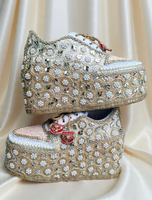 Handcrafted Bridal Sneakers for Brides – Wedding Shoes | Funky N Trendy