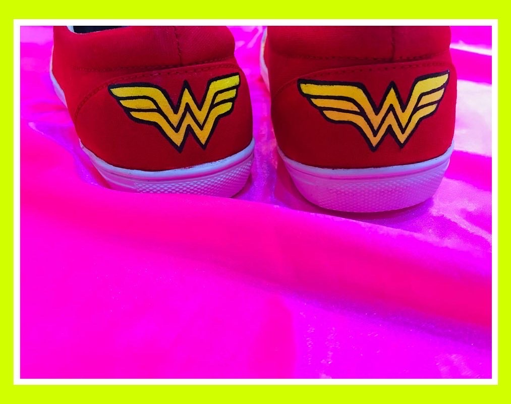 Funky N Trendy hand painted water resistant red shoes/ shoes / blue shoes / funky shoes