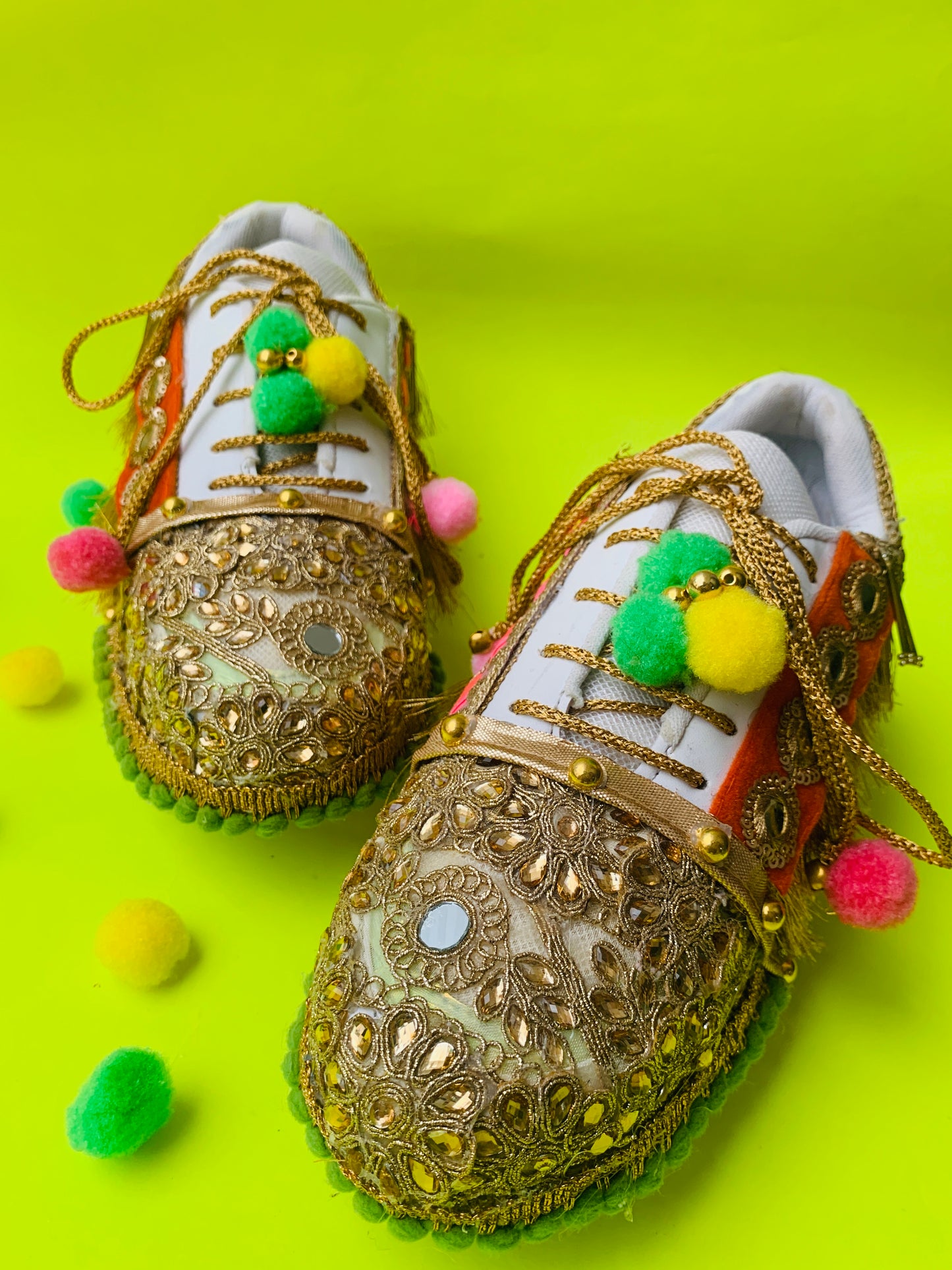 FUNKY N TRENDY boho theme hand work sneakers for brides / bridesmaids/ boho sneakers / bohemian sneakers / boho shoes/ multi colored sneakers/ Navratri collection/ Navratri sneakers