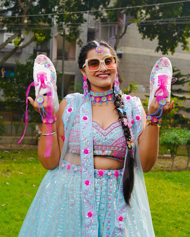 FUNKY N TRENDY hand embroidered floral work sneakers/ white sneakers /bridal shoes / bridal sneakers / floral sneakers/flower shoes /bridesmaid sneakers/ pink shoes / pink sneakers