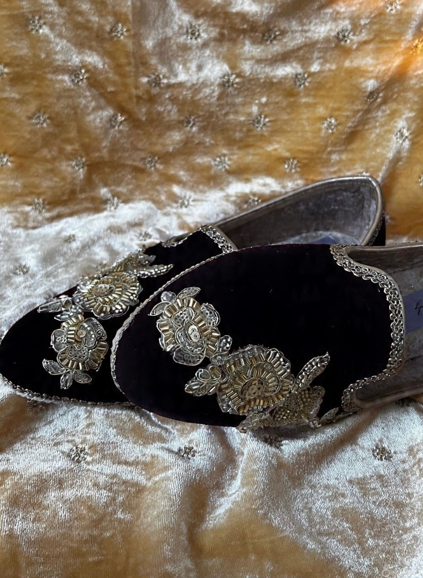 FUNKY N TRENDY groom shoes hand crafted groom shoes/black loafers for groom/black shoes for sherwani / mojaris for groom / men shoes/ groom footwear