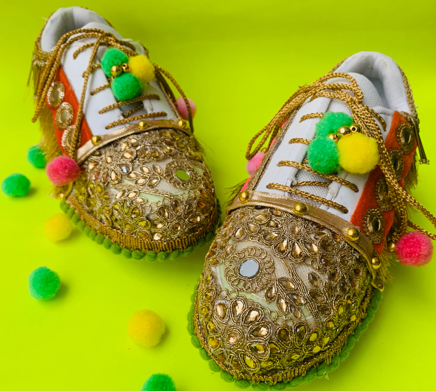 FUNKY N TRENDY boho theme hand work sneakers for brides / bridesmaids/ boho sneakers / bohemian sneakers / boho shoes/ multi colored sneakers/ Navratri collection/ Navratri sneakers