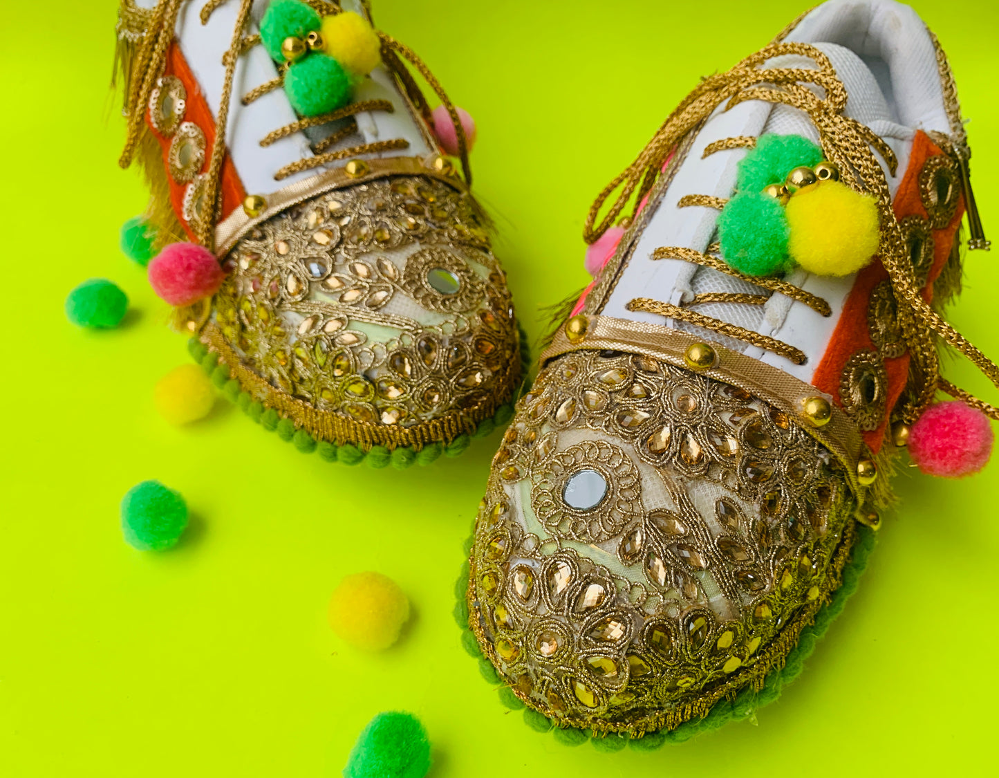 FUNKY N TRENDY boho theme hand work sneakers for brides / bridesmaids/ boho sneakers / bohemian sneakers / boho shoes/ multi colored sneakers/ Navratri collection/ Navratri sneakers