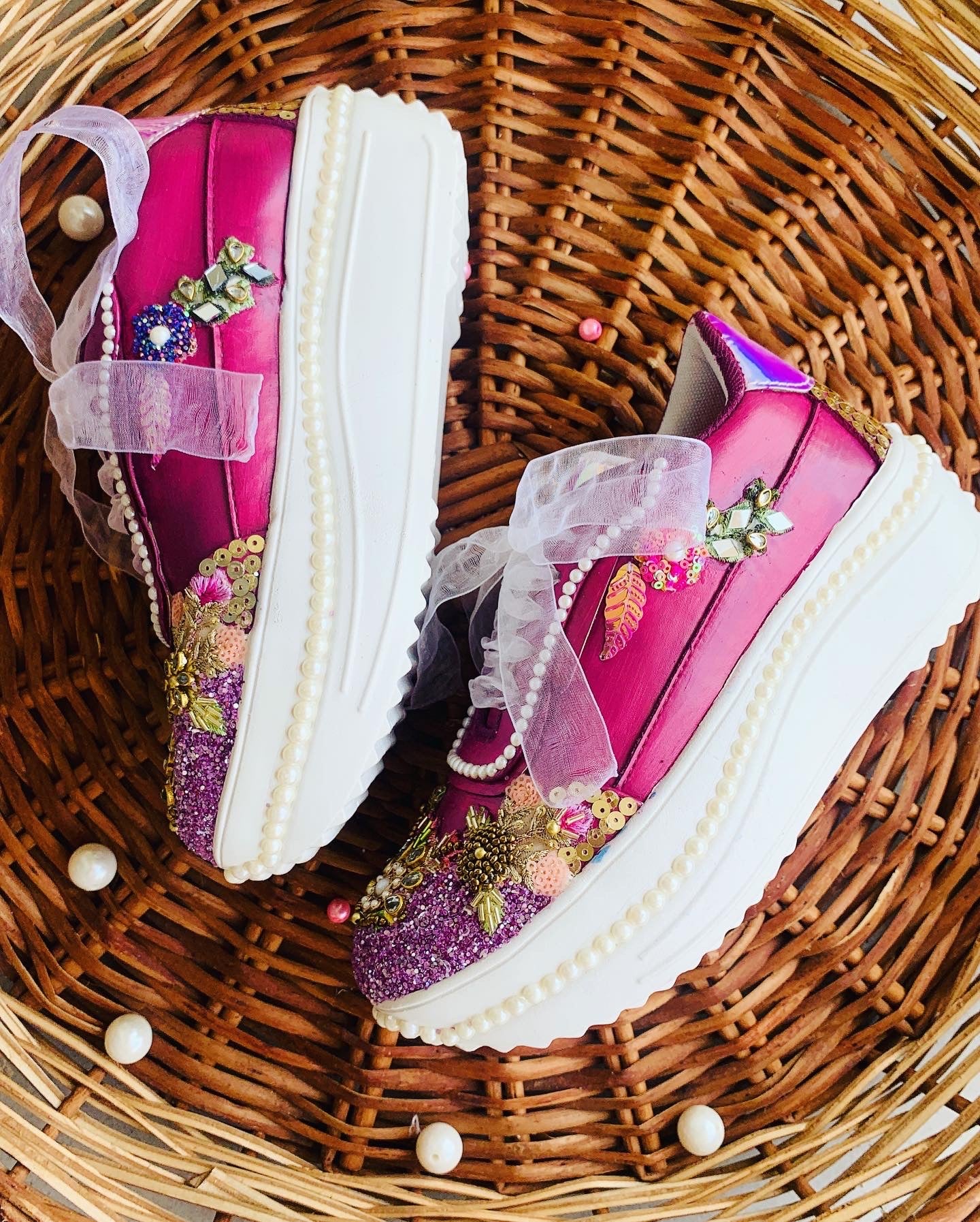 FUNKY N TRENDY wine color hand work sneakers for brides / bridesmaids/ purple sneakers / wine sneakers / floral shoes / floral embroidered sneakers/ embroidered shoes
