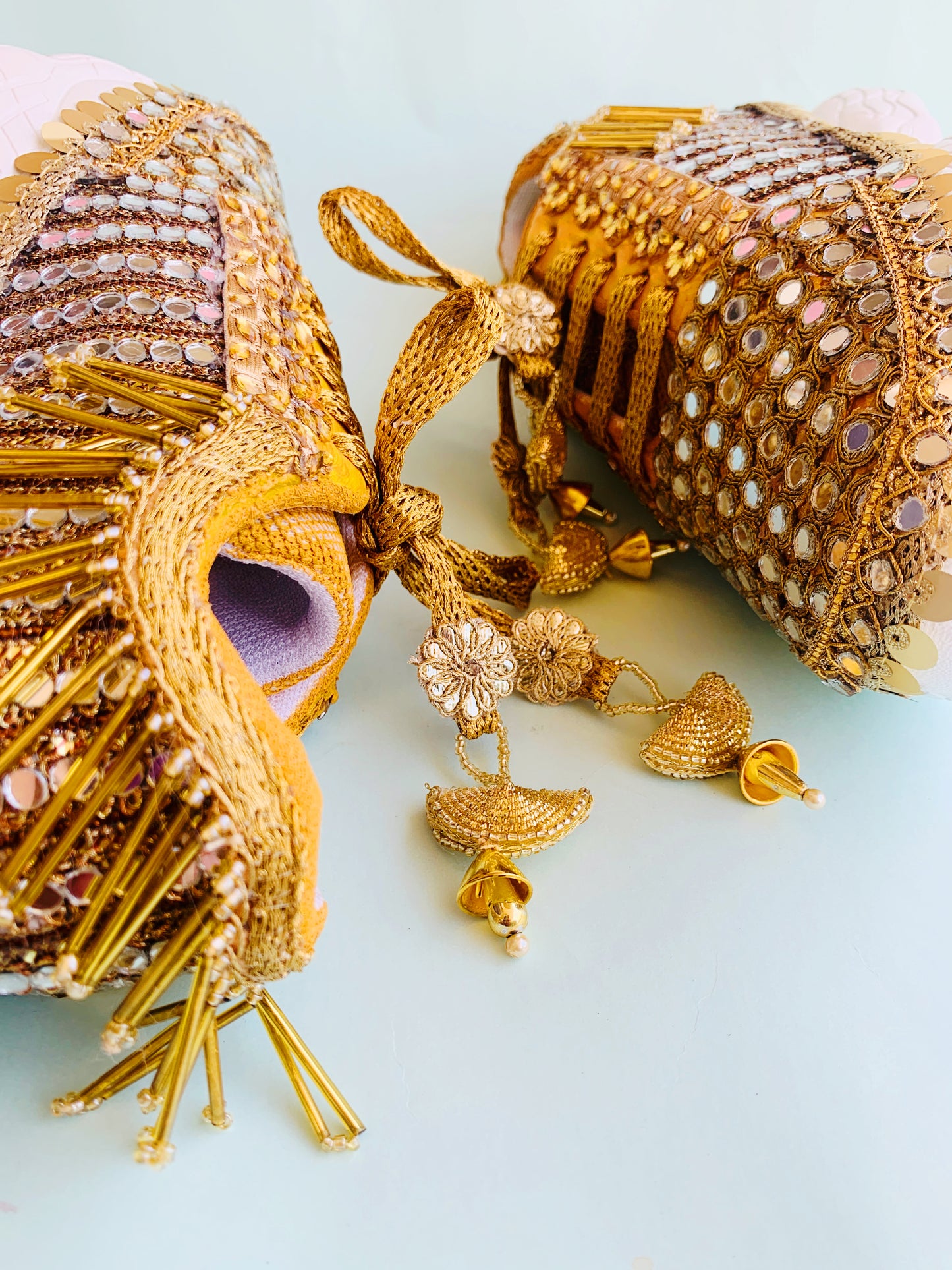 FUNKY N TRENDY gold mirror heeled sneakers for brides and bridesmaids