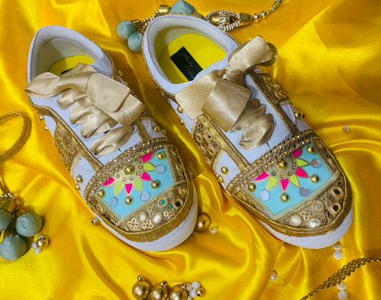 FUNKY N TREND “Handcrafted Sneakers – Haldi Special”