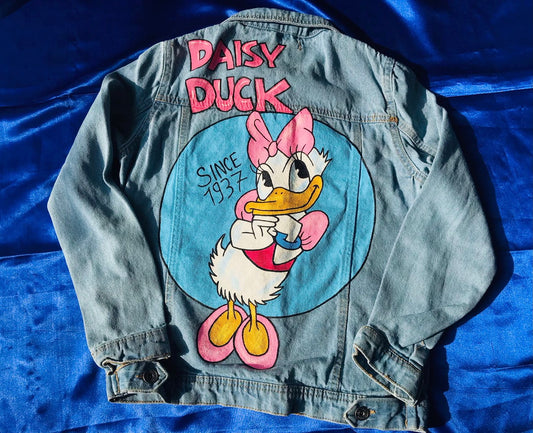 Funky N Trendy hand painted blue denim jacket for women