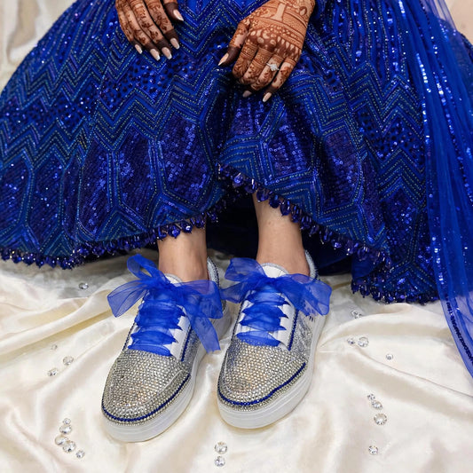 Dance the Night Away – Royal Blue Sangeet & After Party Bridal Sneakers