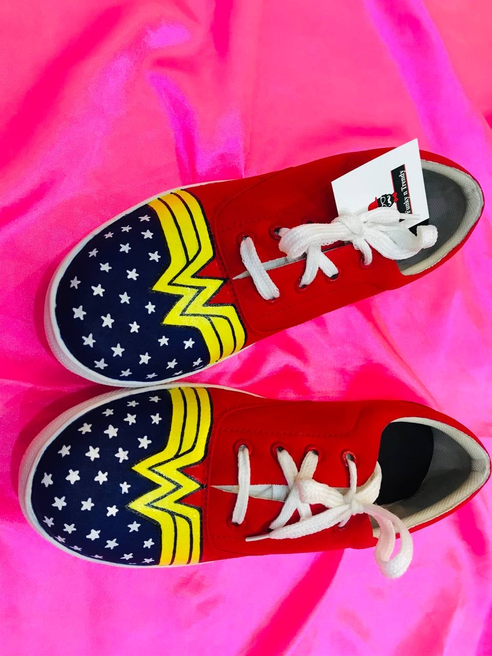 Funky N Trendy hand painted water resistant red shoes/ shoes / blue shoes / funky shoes