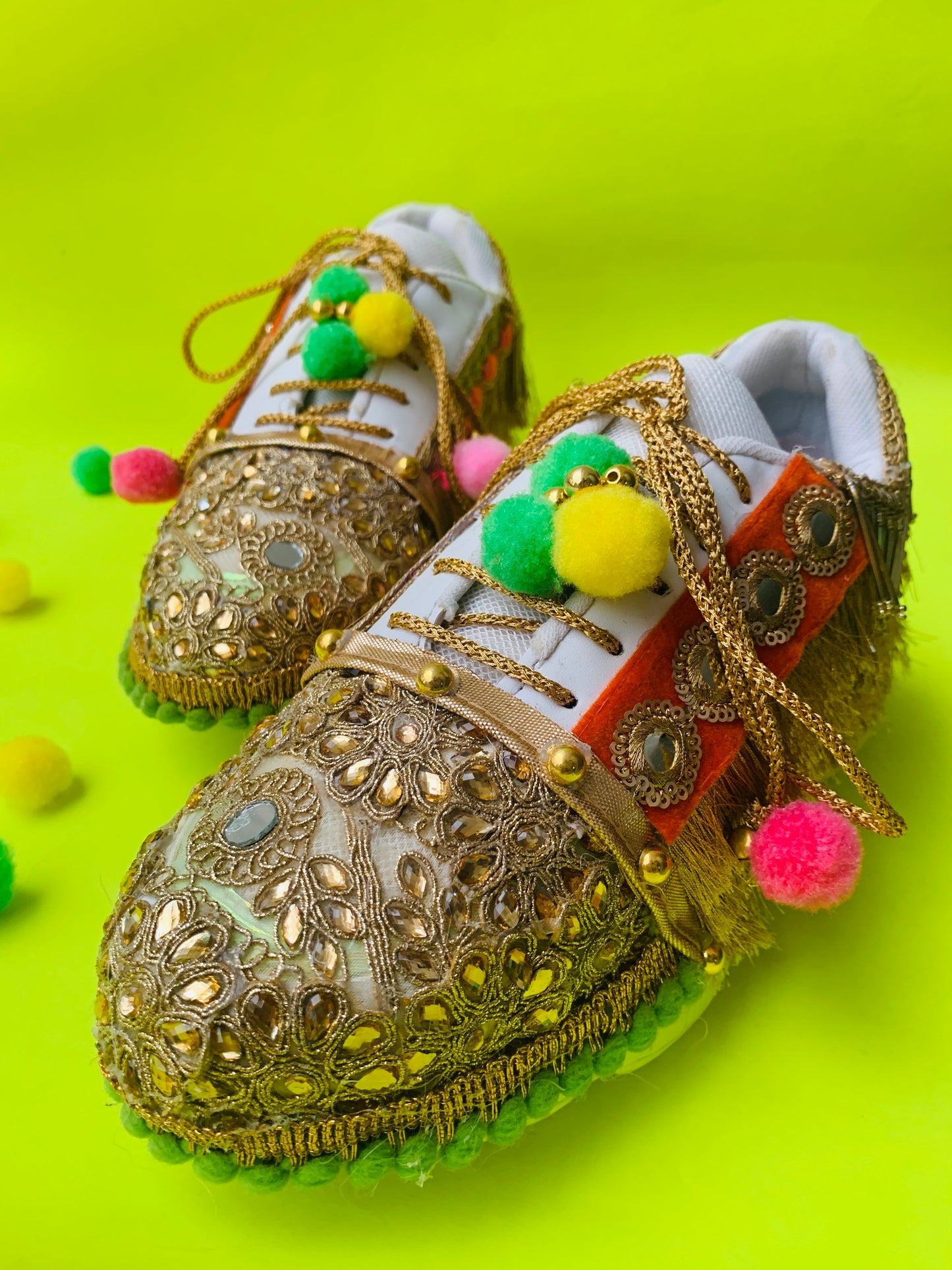FUNKY N TRENDY boho theme hand work sneakers for brides / bridesmaids/ boho sneakers / bohemian sneakers / boho shoes/ multi colored sneakers/ Navratri collection/ Navratri sneakers