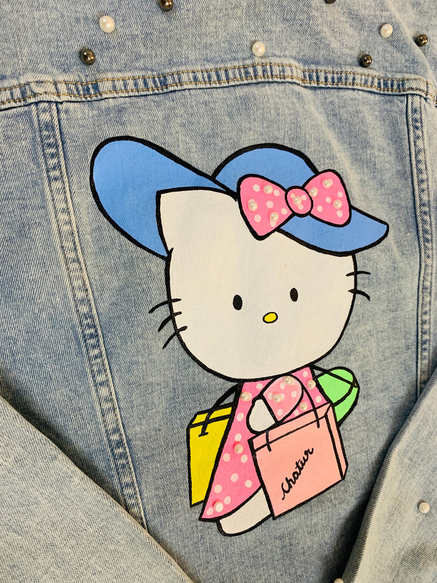 Funky N Trendy hand painted black denim jacket for women