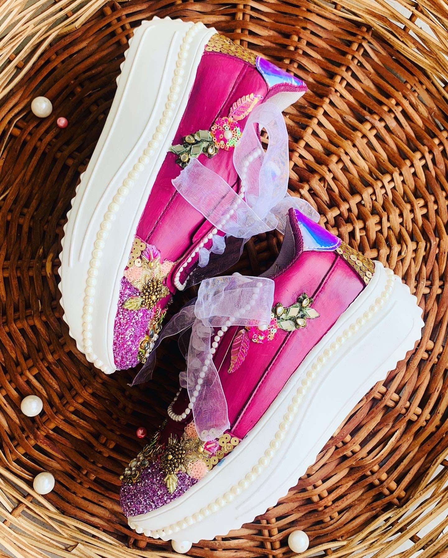 FUNKY N TRENDY wine color hand work sneakers for brides / bridesmaids/ purple sneakers / wine sneakers / floral shoes / floral embroidered sneakers/ embroidered shoes