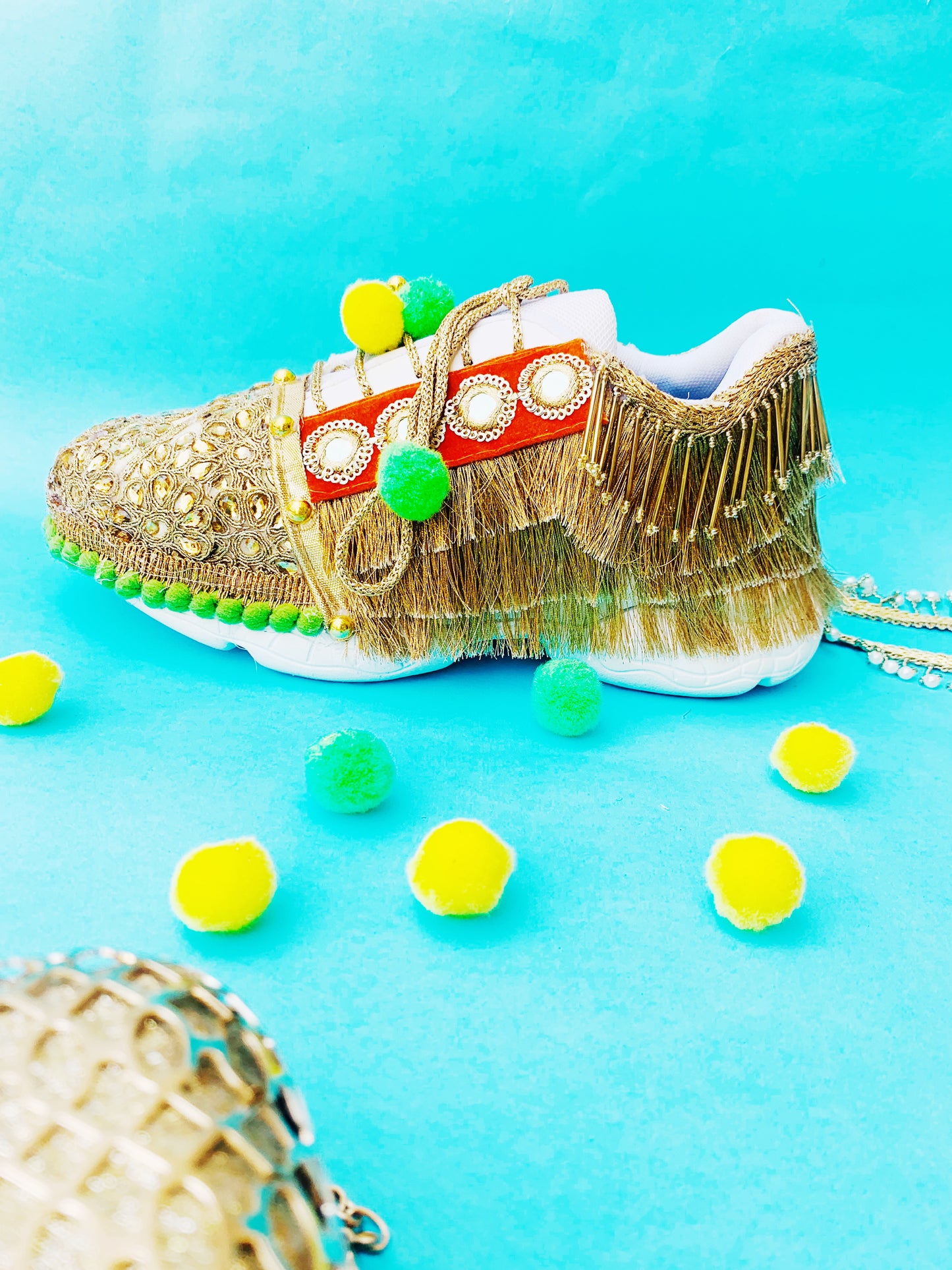 FUNKY N TRENDY boho theme hand work sneakers for brides / bridesmaids/ boho sneakers / bohemian sneakers / boho shoes/ multi colored sneakers/ Navratri collection/ Navratri sneakers