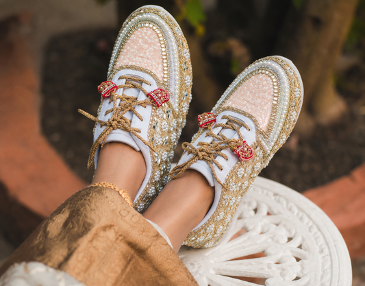 Handcrafted Bridal Sneakers for Brides – Wedding Shoes | Funky N Trendy