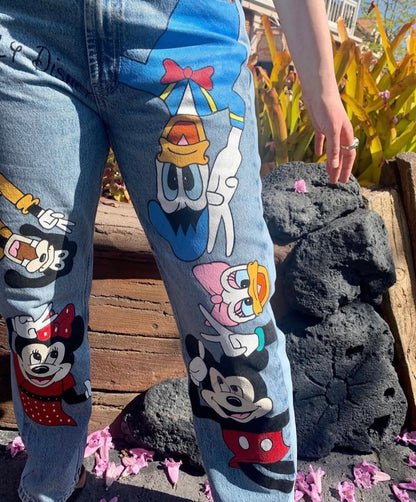 Funky N Trendy hand painted denims for women