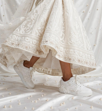 Butterfly Dreams - White Bridal Wedding Sneakers | Made To Order
