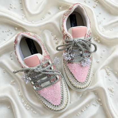 Gulabi Noor – Pink Pearl Bridal Sneakers | Bridal Sneakers India