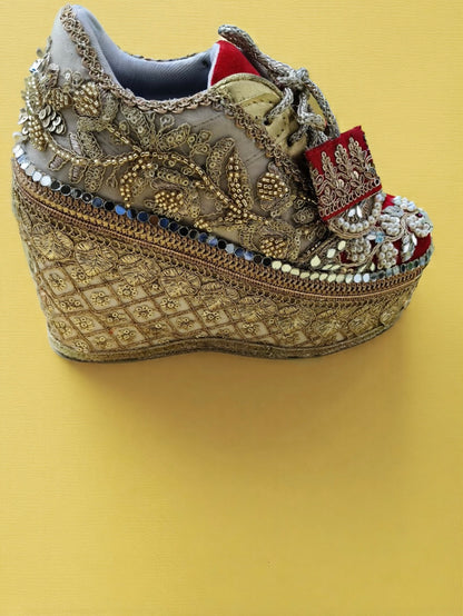 FUNKY N TRENDY bridal sneakers - wedge sneakers 4.5 inch height