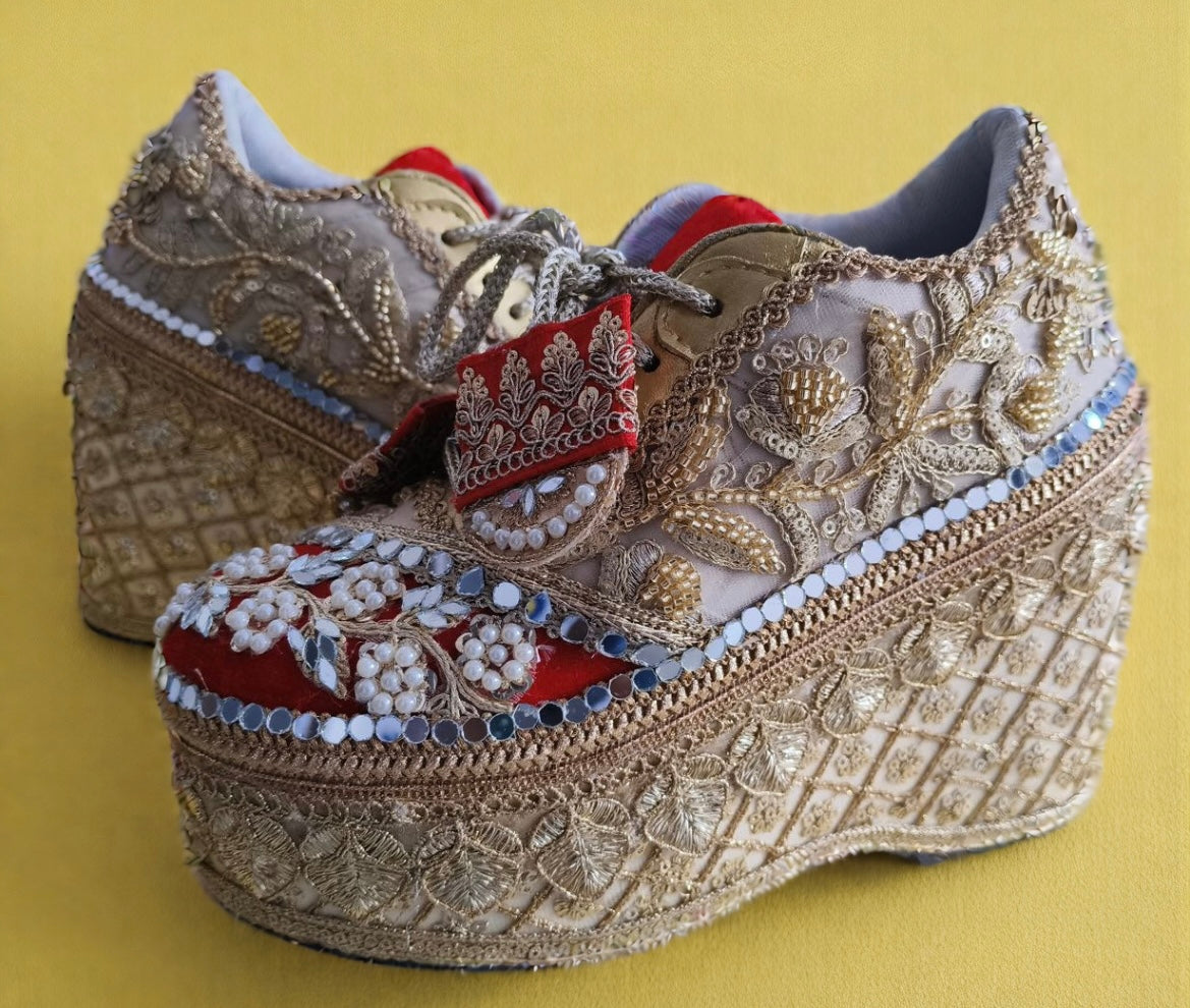 FUNKY N TRENDY bridal sneakers - wedge sneakers 4.5 inch height