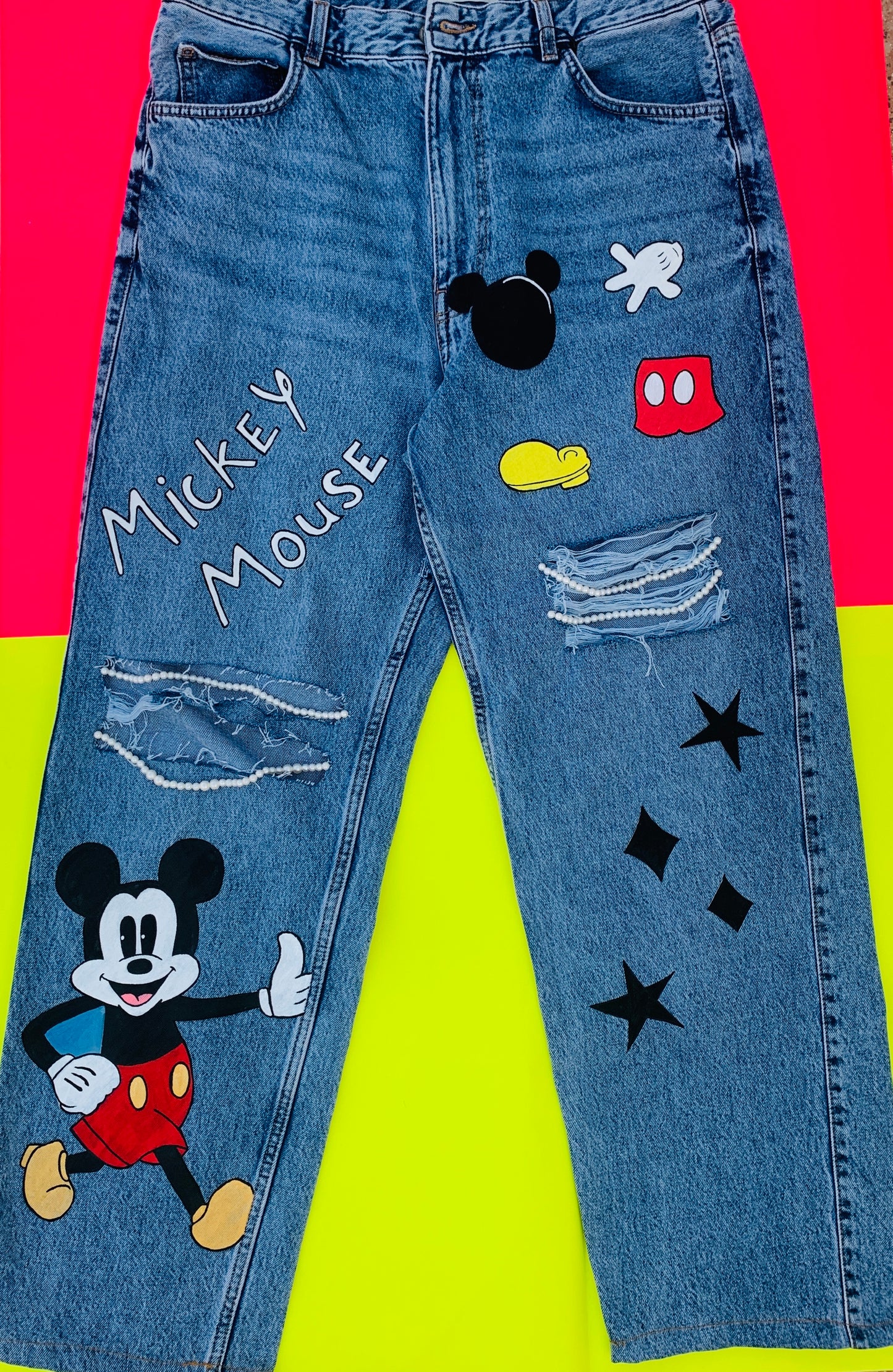 Funky N Trendy hand painted denims for women