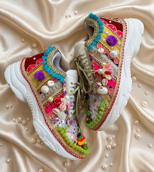 Rang Raas - Handmade Banjara Boho Sneakers for Navratri Garba & Haldi Mehendi