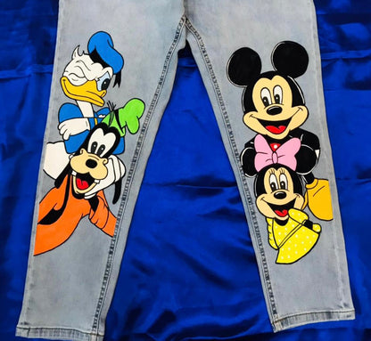 Funky N Trendy hand painted denims for women