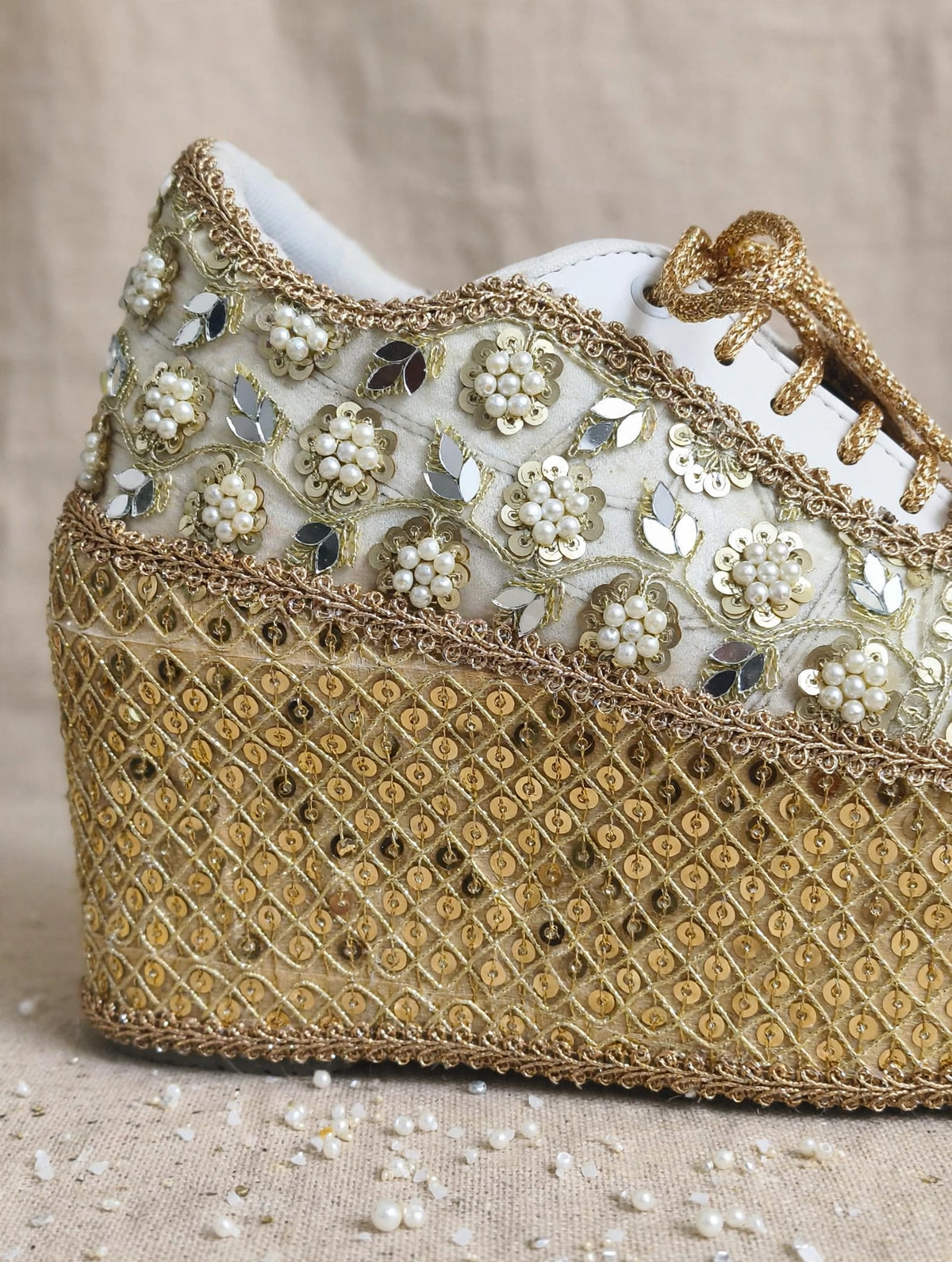 Handcrafted Bridal Sneakers for Brides – Wedding Shoes | Funky N Trendy
