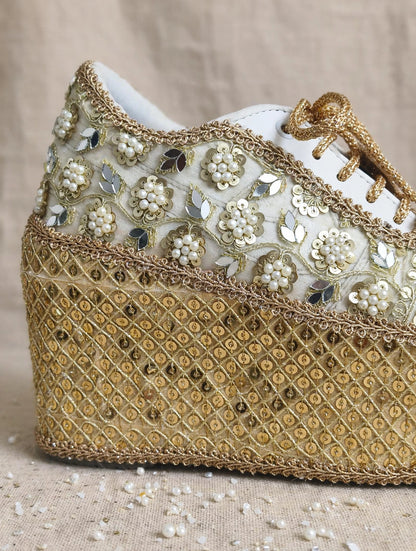 Handcrafted Bridal Sneakers for Brides – Wedding Shoes | Funky N Trendy