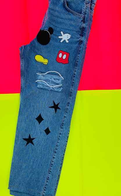 Funky N Trendy hand painted denims for women
