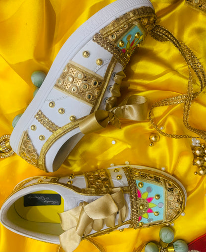 FUNKY N TREND “Handcrafted Sneakers – Haldi Special”