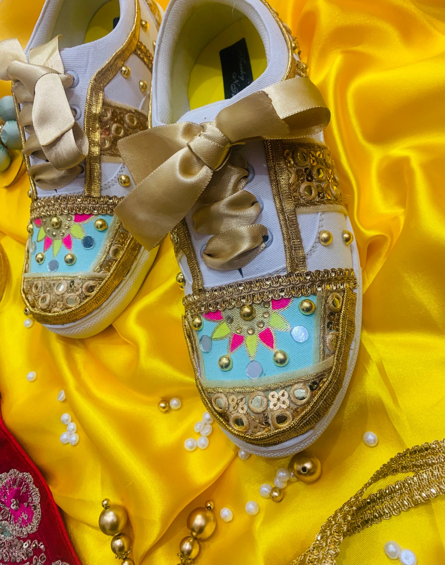 FUNKY N TREND “Handcrafted Sneakers – Haldi Special”