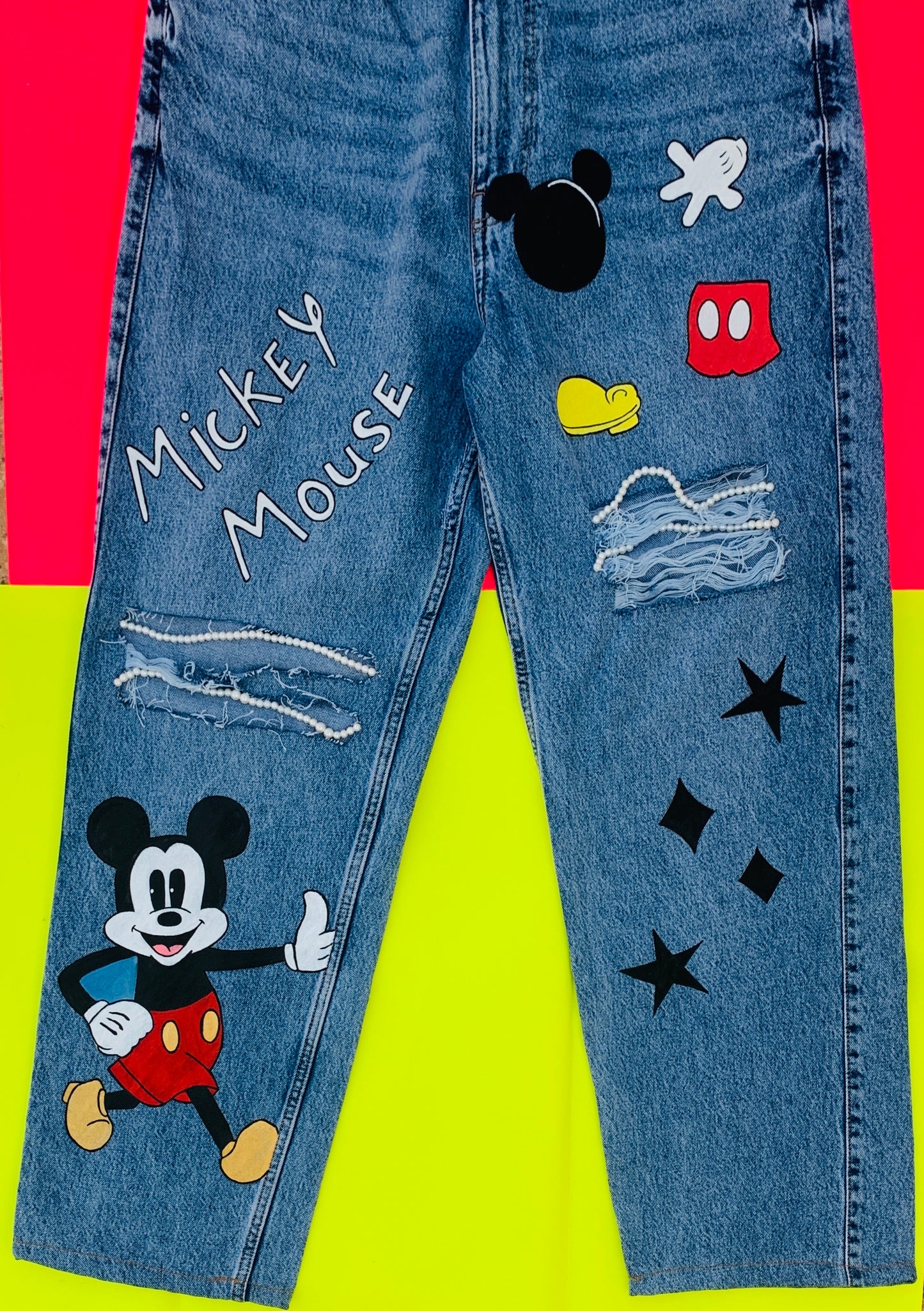 Funky N Trendy hand painted denims for women