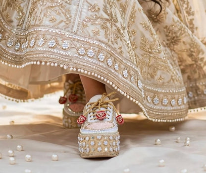 Handcrafted Bridal Sneakers for Brides – Wedding Shoes | Funky N Trendy