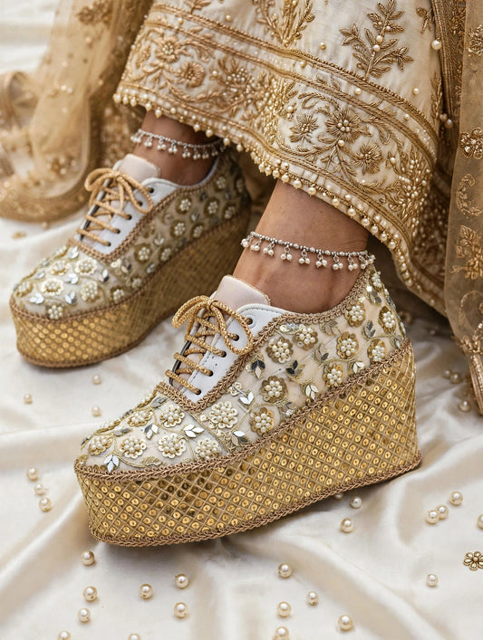 Handcrafted Bridal Sneakers for Brides – Wedding Shoes | Funky N Trendy
