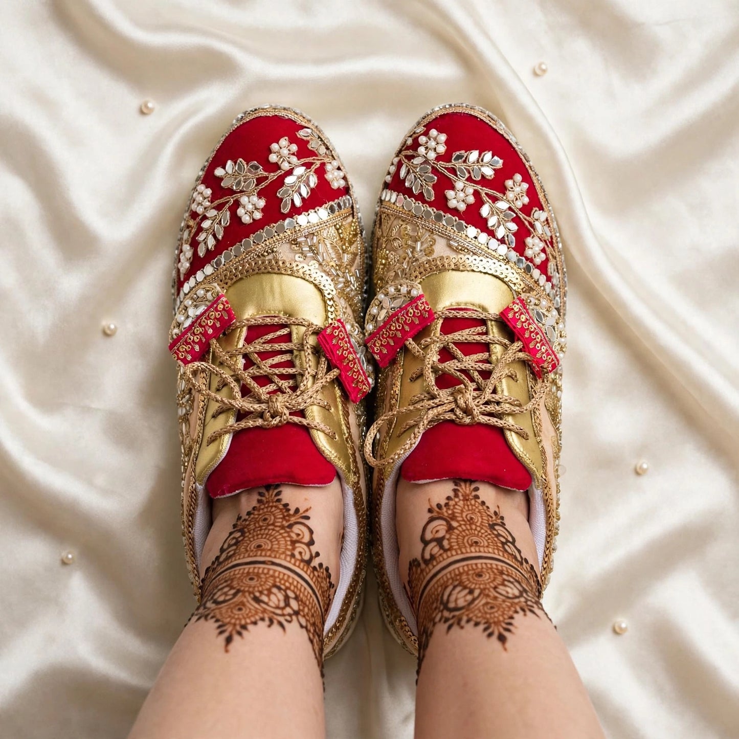 FUNKY N TRENDY red and gold sneakers for brides /bridesmaids / sneakers for bridesmaids/ handcrafted sneakers/ gold sneakers / bridal sneakers / bridesmaid sneakers/ gold sneakers / red shoes/ megenta shoes/ hot pink sneakers