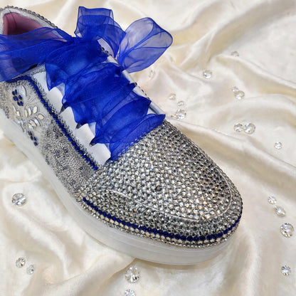 Dance the Night Away – Royal Blue Sangeet & After Party Bridal Sneakers