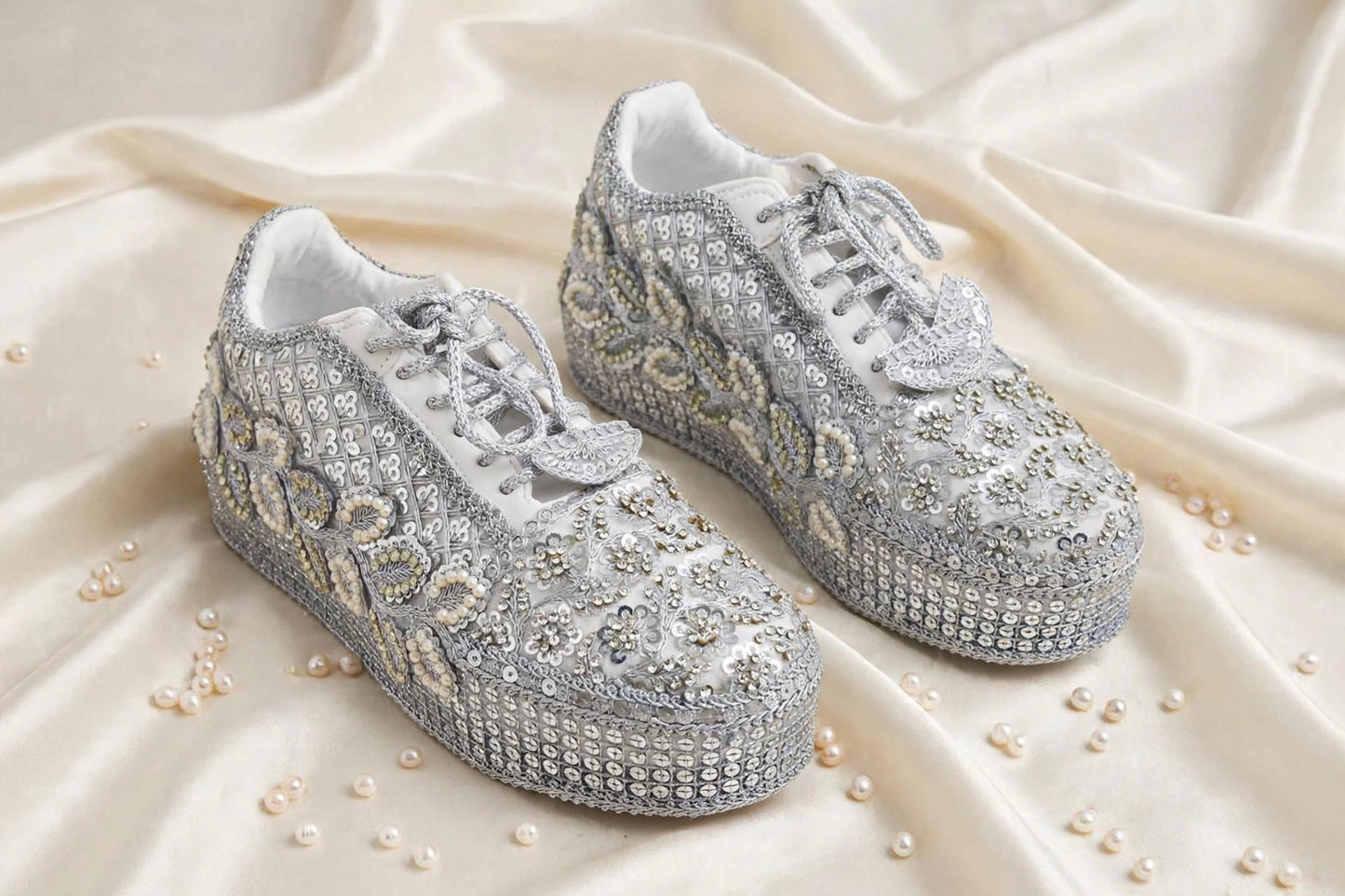 Sparkle Wedding Sneakers for Bride – Reception & Sangeet Shoes