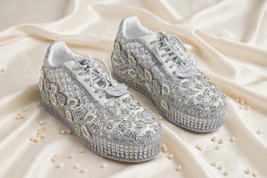 Sparkle Wedding Sneakers for Bride – Reception & Sangeet Shoes