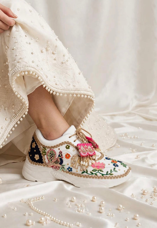 Rani Bagh Handcrafted Bridal Sneakers / Indian Heritage Theme