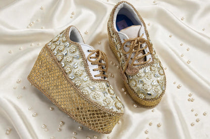 Handcrafted Bridal Sneakers for Brides – Wedding Shoes | Funky N Trendy
