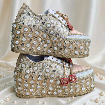 Handcrafted Bridal Sneakers for Brides – Wedding Shoes | Funky N Trendy