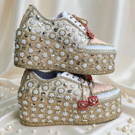 Handcrafted Bridal Sneakers for Brides – Wedding Shoes | Funky N Trendy