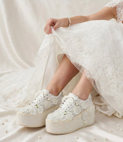 Customized Bridal Sneakers with Name – Wedding Shoes for Bride