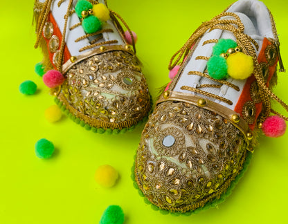 FUNKY N TRENDY boho theme hand work sneakers for brides / bridesmaids/ boho sneakers / bohemian sneakers / boho shoes/ multi colored sneakers/ Navratri collection/ Navratri sneakers