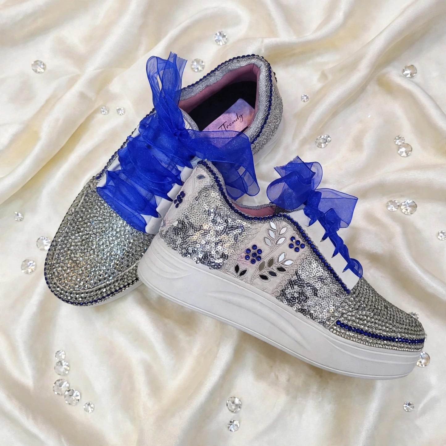 Dance the Night Away – Royal Blue Sangeet & After Party Bridal Sneakers