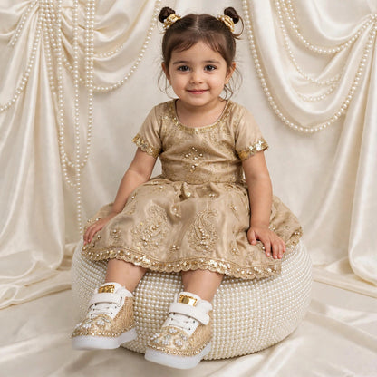 Sitara Noor – Pearl & Mirror Wedding Sneakers for Baby Girls & Flower Girls / Lahenga sneakers