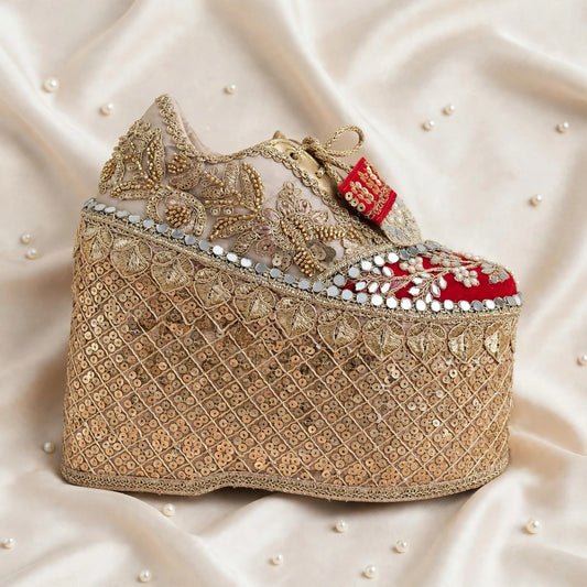 Royal Heights Bridal Sneakers – 6 Inch Embroidered Wedge Sneakers